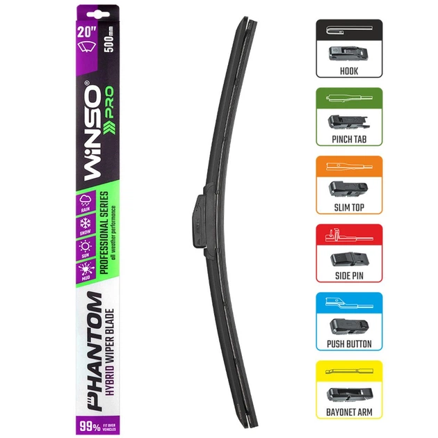 Щітка склоочисника гібридна Winso Pro Phantom 20/500мм - изображение 2