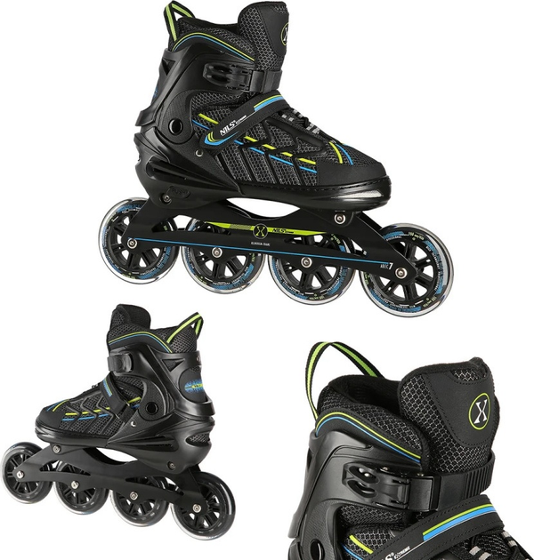 Ролики Nils Extreme NA1128 Чорно-Лаймові роз. XL (43-45) (5907695595024) - зображення 4