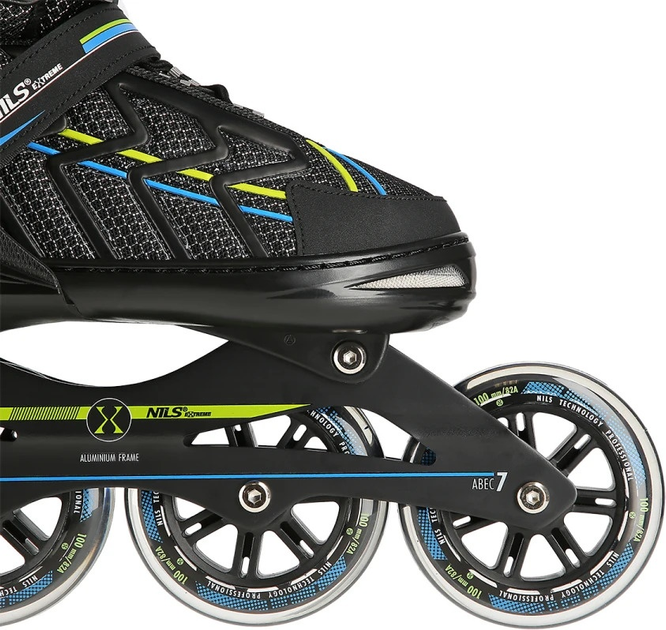 Ролики Nils Extreme NA1128 Чорно-Лаймові роз. XL (43-45) (5907695595024) - зображення 7