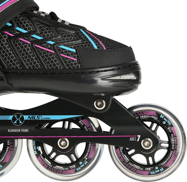 Ролики Nils Extreme NA1128 Чорно-Фіолетові роз. M (35-38) (5907695595031) - зображення 7
