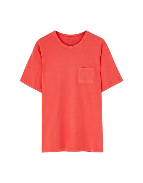 Футболка Pull & Bear світло-червоний WURAW820 M - изображение 6