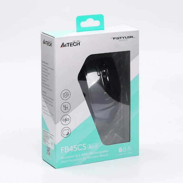 Миша A4Tech Air2 FB45CS Wireless/Bluetooth Stone Grey (4711421999304) - изображение 9