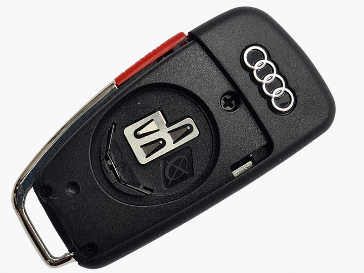 Корпус выкидного ключа Audi 3+1 кнопки HU-66 банан с логотипом - изображение 2