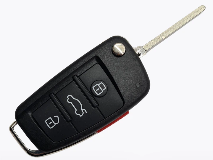 Корпус выкидного ключа Audi 3+1 кнопки HU-66 банан с логотипом - изображение 5