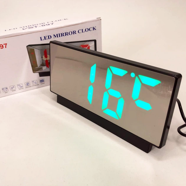 Электронные настольные LED часы от USB VST-897-4 с будильником и термометром - изображение 6