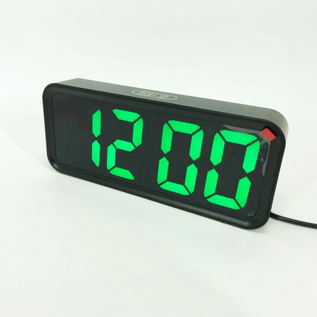 Часы настольные DT-6508 с будильником и USB зарядкой с зеленой подсветкой, лед часы настольные - изображение 2