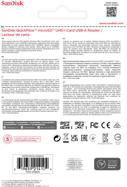 Czytnik kart SanDisk QuickFlow microSD UHS-I USB-A (619659214104) - obraz 5