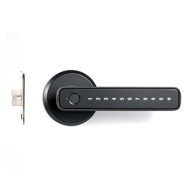 Розумний дверний замок з Bluetooth кодовий KHS-GM3 біометричний с відбитком пальця, чорний - изображение 3