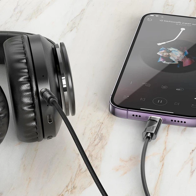 Кабель HOCO Friend digital audio conversion cable AUX to Lightning UPA30 |1m, DAC| - изображение 2