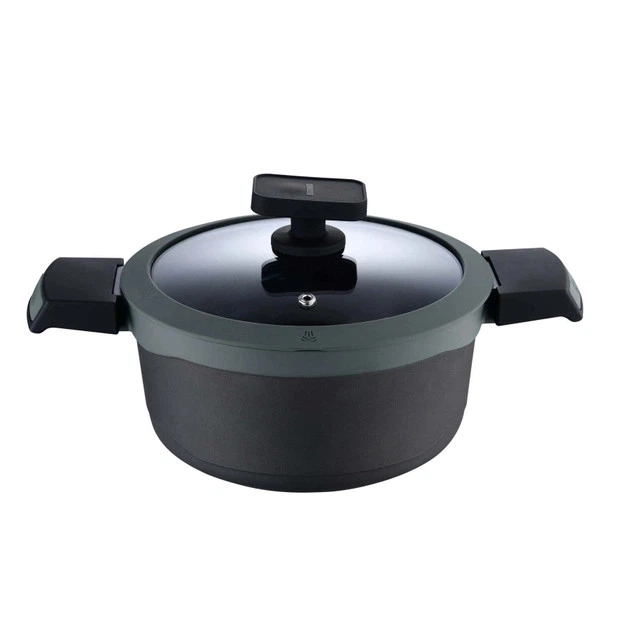 Каструля з кришкою MasterРro Gastro reeco BGMP-8108 28 см 7.2 л чорна - зображення 2