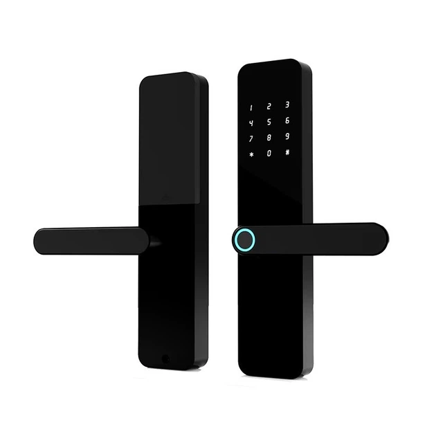 Розумний дверний замок з Wi-Fi кодовий KHS-D7, з ключ-картою і відбитком пальця, чорний - изображение 2