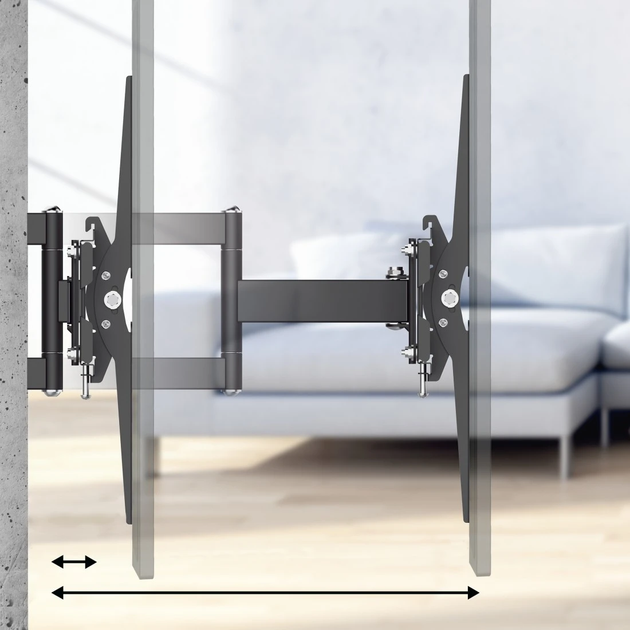 Настінне кріплення Hama TV Wall Bracket, Swivel, Tilt, Pull-out, 213 cm (84") up to 50 kg (4047443509512) - зображення 4