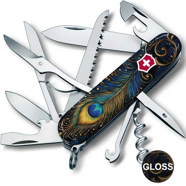 Складной нож Victorinox HUNTSMAN DESIGN Удивительное перо 1.3713.3.R2120pk - изображение 2