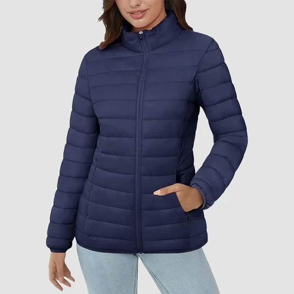 Жіноча демісезонна куртка синя 2XL - Фото 2 Жіноча демісезонна куртка синя 2XL - зображення 2