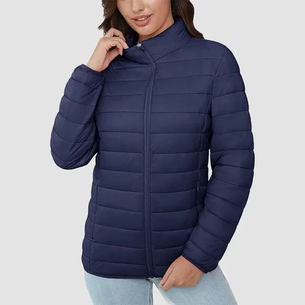 Жіноча демісезонна куртка синя 2XL - Фото 3 Жіноча демісезонна куртка синя 2XL - зображення 3