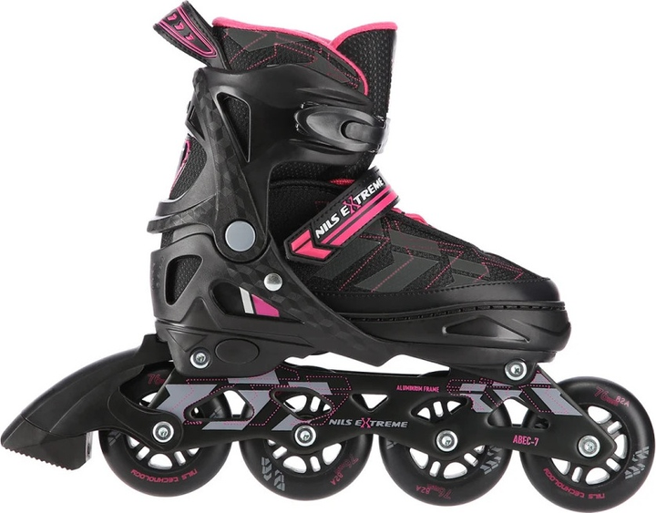 Łyżworolki Nils Extreme NA11002 Czarno-Różowe roz. M (35-38) (5907695543360) - obraz 4