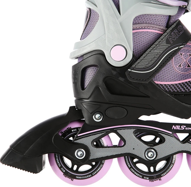 Łyżworolki Nils Extreme NA11008 Szaro-Fioletowe roz. M (35-38) (5907695523669) - obraz 4