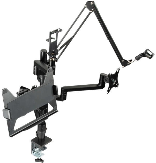 Настільне кріплення для монітора Hama Monitor Holder for Streaming Setup, 4 Arms, Height-adjustable, Swivel (4007249046635) - зображення 4