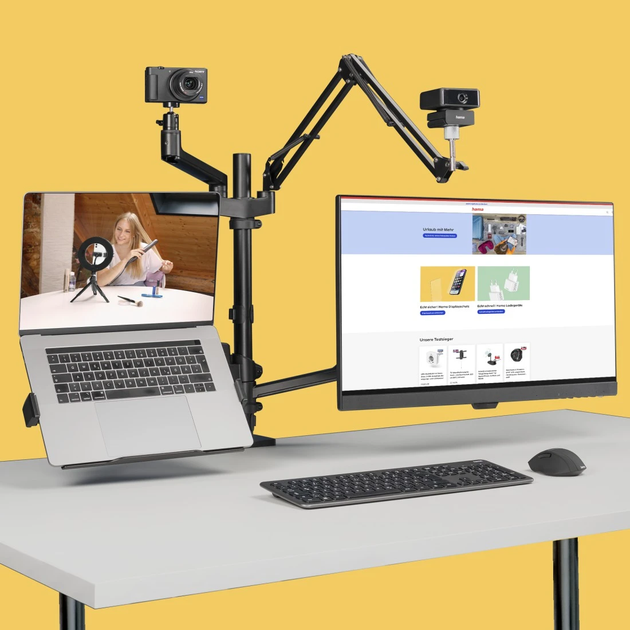 Настільне кріплення для монітора Hama Monitor Holder for Streaming Setup, 4 Arms, Height-adjustable, Swivel (4007249046635) - зображення 11