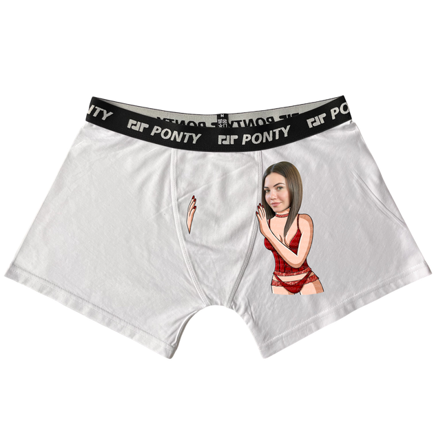 Чоловічі труси Ponty Shop з вашим фото "Сексі" L Білі - Фото 1 Чоловічі труси Ponty Shop з вашим фото "Сексі" L Білі - изображение 1