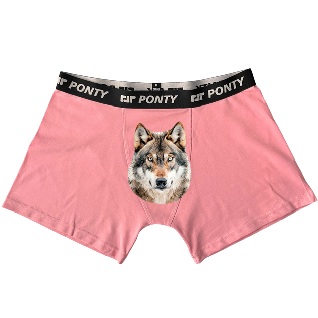 Чоловічі труси Ponty Shop "Вовк new" XXL Рожеві - Фото 1 Чоловічі труси Ponty Shop "Вовк new" XXL Рожеві - изображение 1