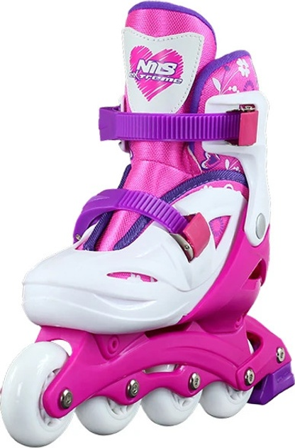 Łyżworolki Nils Extreme NJ/NA0321 Biało-Różowe roz. M (31-35) (5907695515565) - obraz 3
