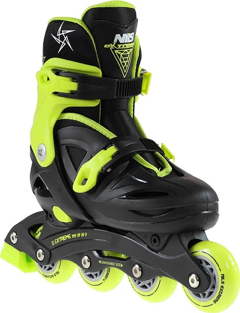 Łyżworolki Nils Extreme NJ/NA0321 Czarno-Limonkowe roz. M (31-35) (5907695515534) - obraz 5