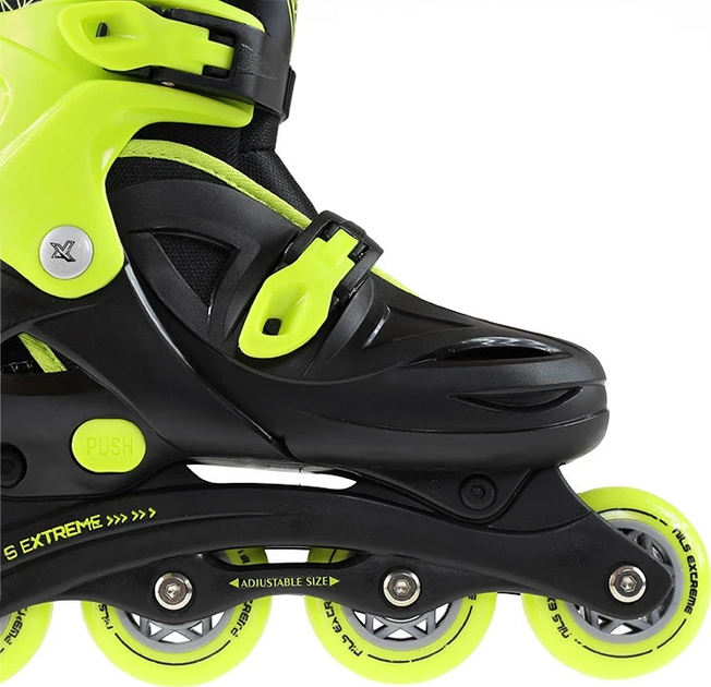 Łyżworolki Nils Extreme NJ/NA0321 Czarno-Limonkowe roz. M (31-35) (5907695515534) - obraz 9