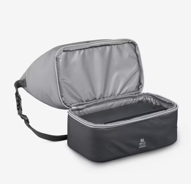 Походная Сумка-Холодильник / Термосумка 26x14x17 см QUECHUA 7л з 1 Контейнером на 1л для Кемпинга Серый - Фото 2 Походная Сумка-Холодильник / Термосумка 26x14x17 см QUECHUA 7л з 1 Контейнером на 1л для Кемпинга Серый - изображение 2