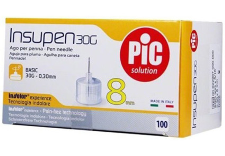 Голки 8 мм для шприц-ручок інсулінових - Insupen 30G, 1 шт - зображення 2