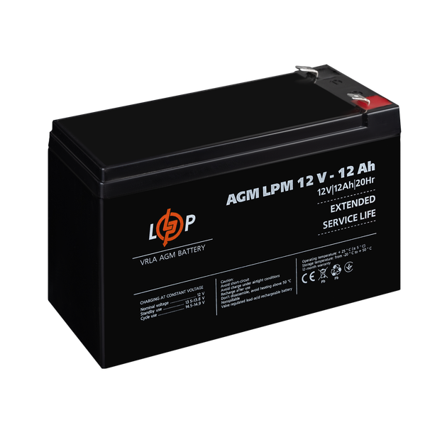 Акумулятор AGM LogicPower LPM 12V - 12 Ah - зображення 3