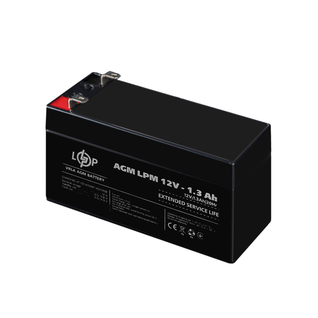 Акумулятор AGM LogicPower LPM 12V - 1.3 Ah - изображение 3
