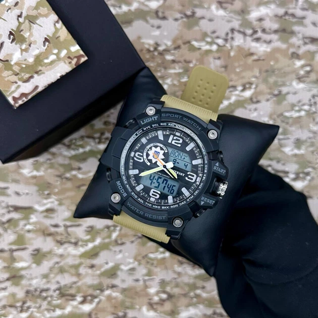 Наручний годинник Patriot 012BKKHPO Поліція Чорні з хакі + Коробка. - Фото 2 Наручний годинник Patriot 012BKKHPO Поліція Чорні з хакі + Коробка. - изображение 2