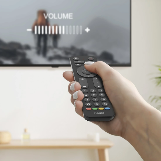 Pilot Hama TV Remote Control, Infra-red, for 2 Devices, Large Buttons, Teach (4047443532282) - obraz 9