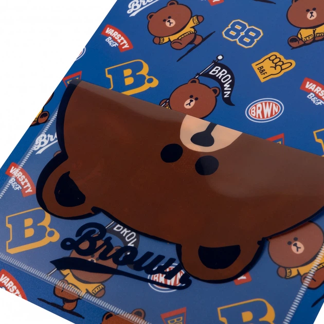 Папка A4 с 20 файлами с карманом Line Friends Brown YES, 492109 - изображение 5