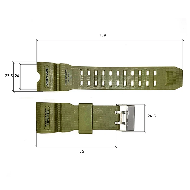 Ремінець для годинника Skmei 1155/1155B Army Green - зображення 3