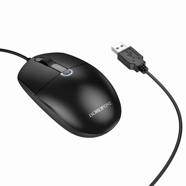 Компьютерная мышь BOROFONE BG17, проводная, 1000/1600/2000 DPI и длиной кабеля 1,5 метра - изображение 2