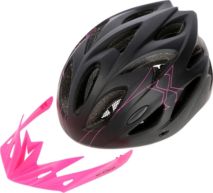 Шолом Nils Extreme MTW291 M 51 - 60 см Чорно-рожевий (5907695500837) - зображення 7