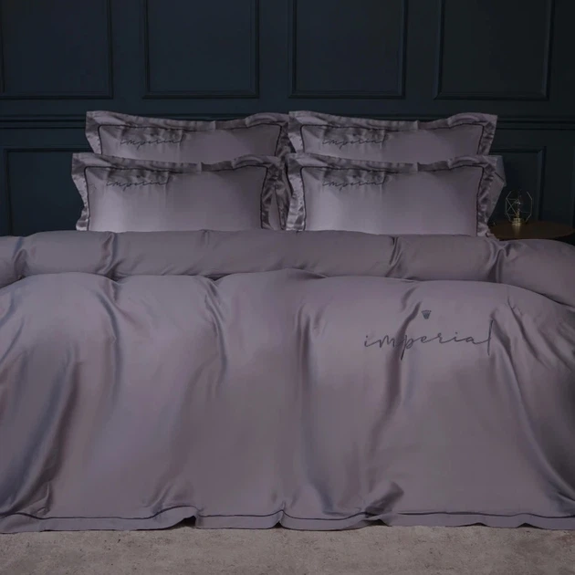 Комплект постельного белья Mirson Семейный 2 x 143 x 210 см Imperial Tencel №06 Gray (2200010755299) - Фото 3 Комплект постельного белья Mirson Семейный 2 x 143 x 210 см Imperial Tencel №06 Gray (2200010755299) - изображение 3