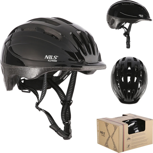 Kask Nils Extreme MTV62J S 48 - 52 cm Czarny (5907695534078) - obraz 8