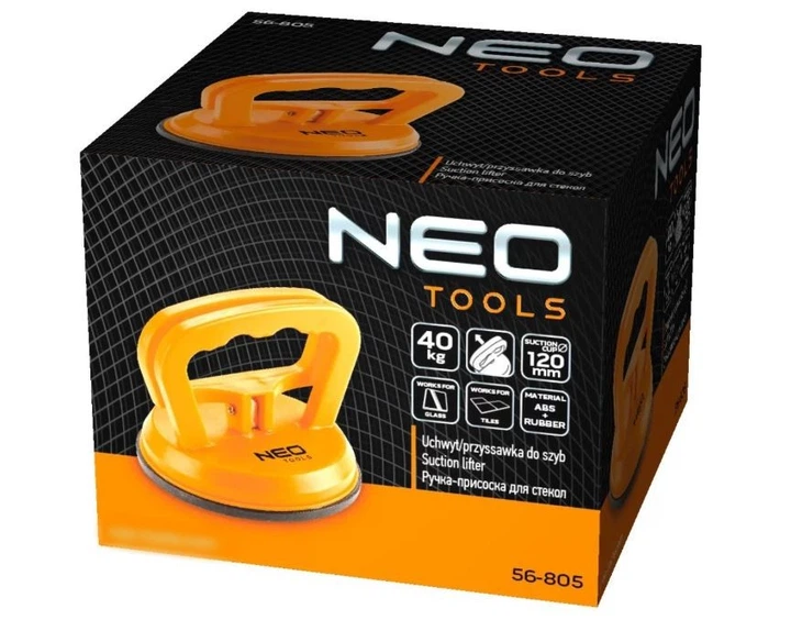 Присоска для установки скла NEO Tools (120 мм, 40 кг) одинарна для транспорту та монтажу (25243) - зображення 2