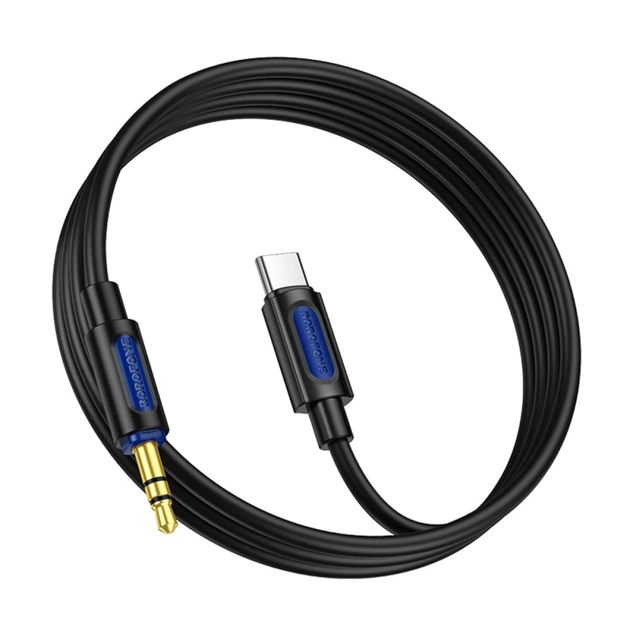 Аудиокабель BOROFONE BL20 Type-C to AUX 1m, Black - Фото 4 Аудиокабель BOROFONE BL20 Type-C to AUX 1m, Black - изображение 4