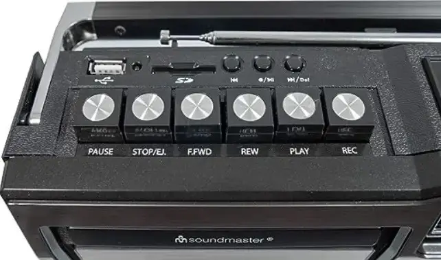 Радиомагнитофон с разъемом для наушников Soundmaster RR18SW Retro USB SD Черный - изображение 2
