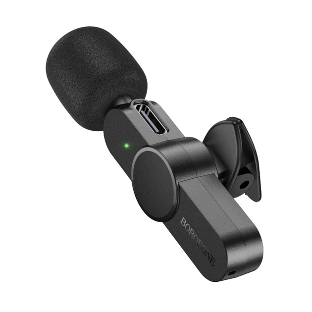 Мікрофон динамічний петличний BOROFONE BFK12 Trophy Type-C для смартфона Bluetooth чорний (RZN-23101814) - изображение 5