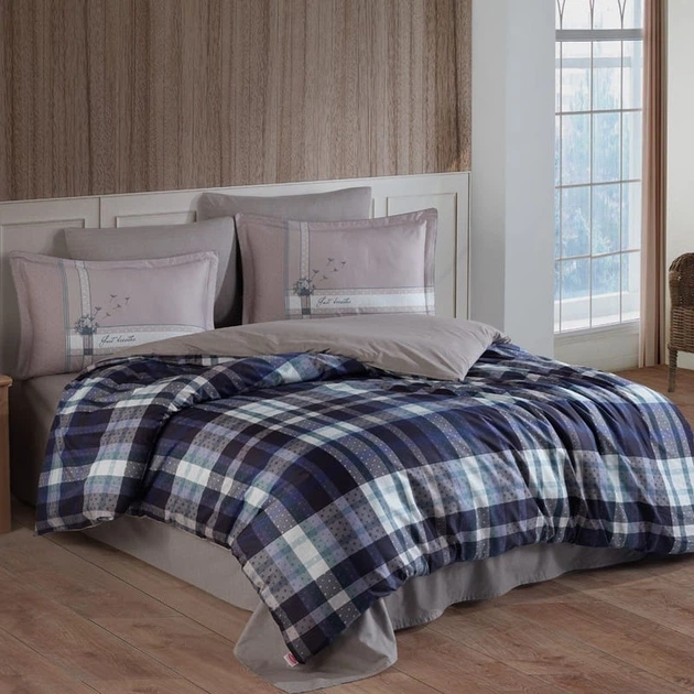 Комплект постельного белья Hobby Premium Sateen 300TC Aura синий 200x220см евро (69760_2,0) - Фото 1 Комплект постельного белья Hobby Premium Sateen 300TC Aura синий 200x220см евро (69760_2,0) - изображение 1