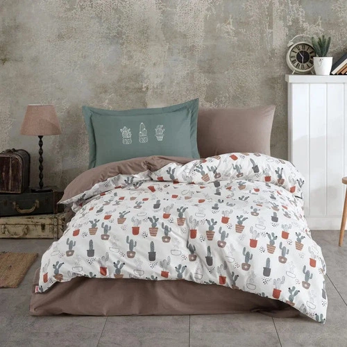Комплект постільної білизни Hobby Poplin Paradise коричневий 160x220см напівтораспальний (78243_1,5) - Фото 1 Комплект постільної білизни Hobby Poplin Paradise коричневий 160x220см напівтораспальний (78243_1,5) - зображення 1