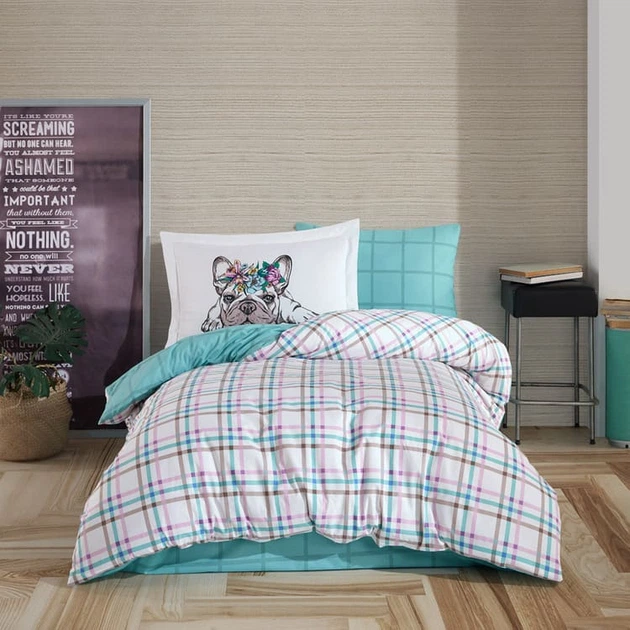 Комплект постільної білизни Hobby Poplin Monart м'ятний 160x220см напівтораспальний (66646_1,5) - зображення 2