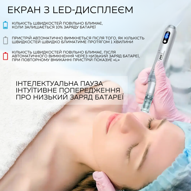 Беспроводной Електрический Дермапен Dr. Pen M7s Дермаштамп на Аккумуляторе Для Фракционной Мезотерапии Лица и Тела Серебро - изображение 6
