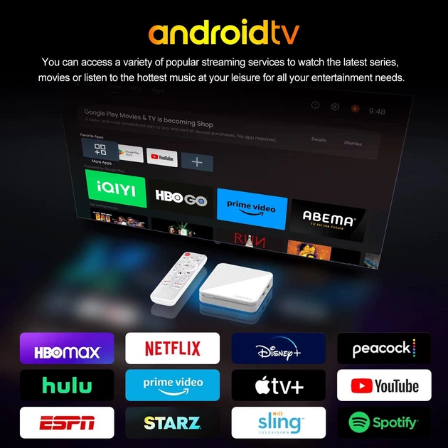 Смарт ТВ приставка H96 Max H313 2/16 Гб Android TV 14 Smart Box Allwinner H313 + промокоды на телевидиние (H96 Max H313 2/16 White) - изображение 3