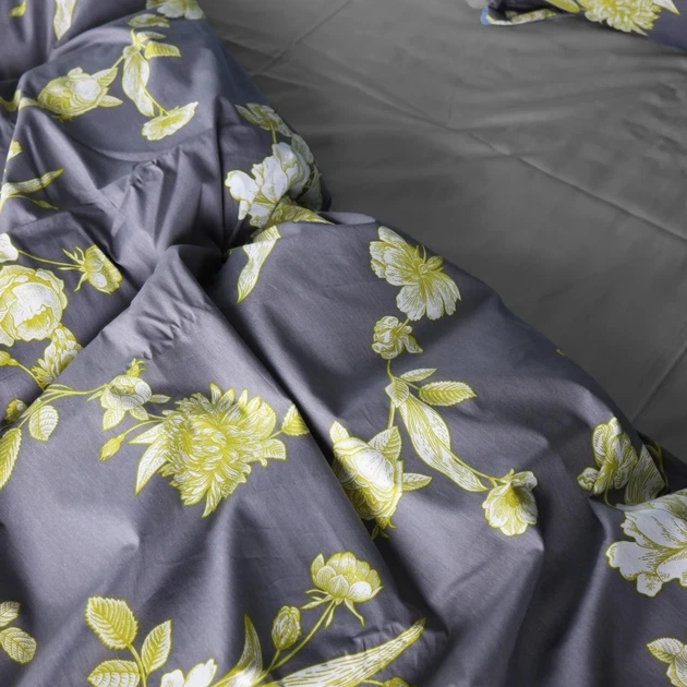 Комплект постельного белья Mirson Детский 110х140 см 22-1387 Gray Flowers Сатин (2200010473230) - изображение 3